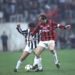 Roberto Baggio of Juventus and Franco Baresi of AC Milan