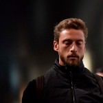 Il centrocampista della Juve Claudio Marchisio arriva all'Allianz Stadium prima della sfida contro il Tottenham