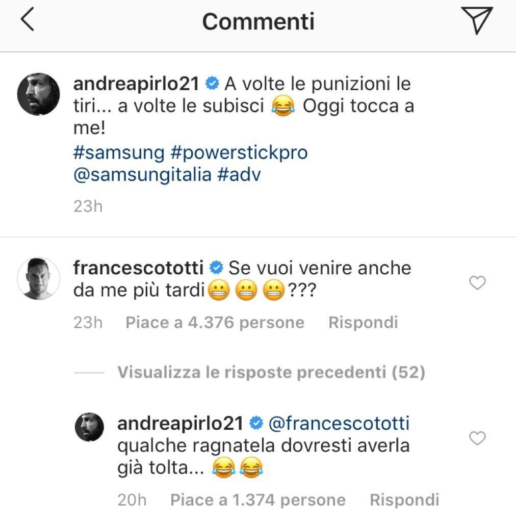 Commenti Totti-Pirlo