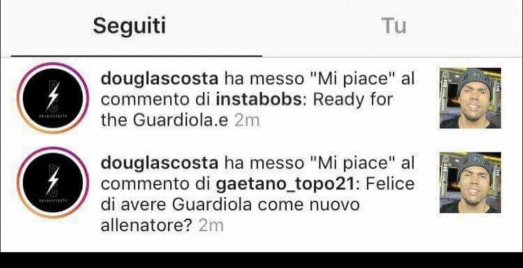 Costa mette mi piace ai commenti su Guardiola