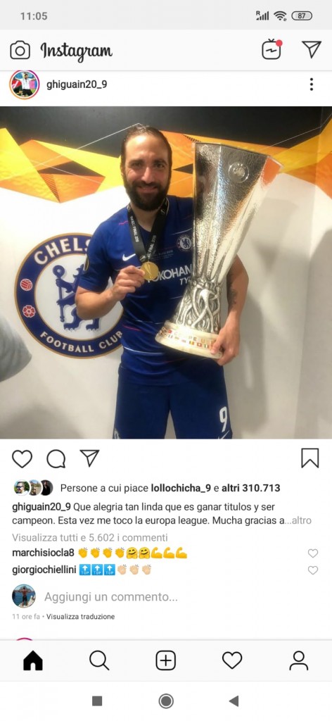 Higuain vince e gli ex compagni si congratulano