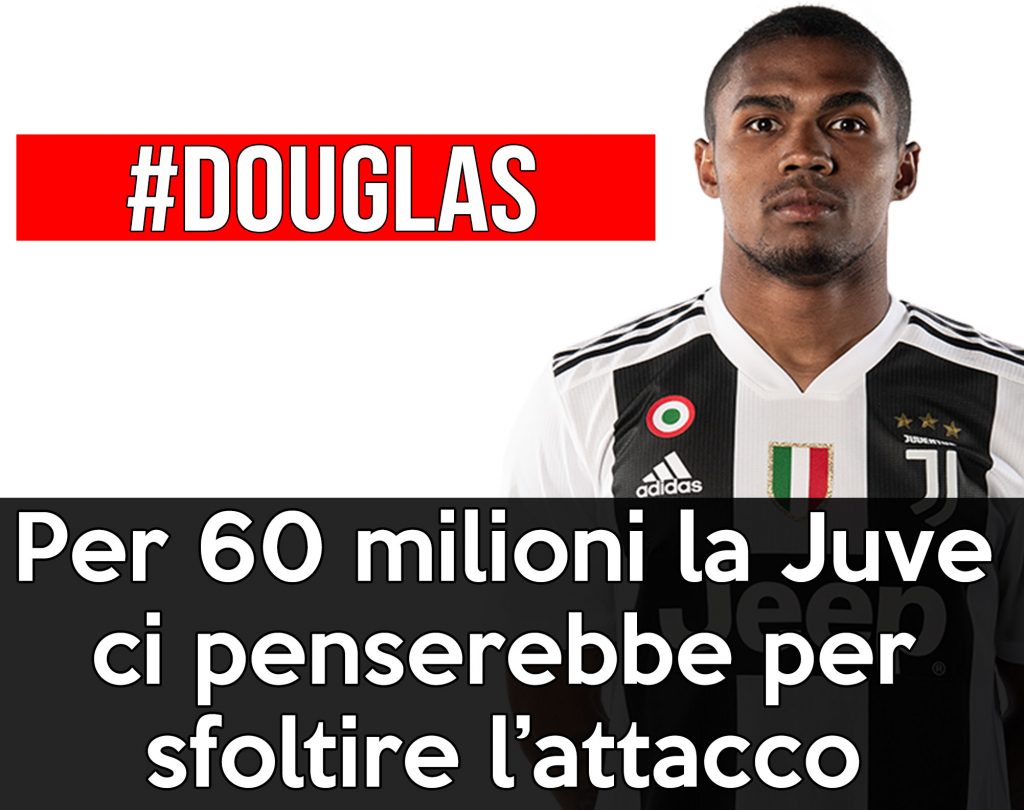 Calciomercato Juventus: sacrificio Douglas Costa se non partono gli altri attaccanti sul mercato.