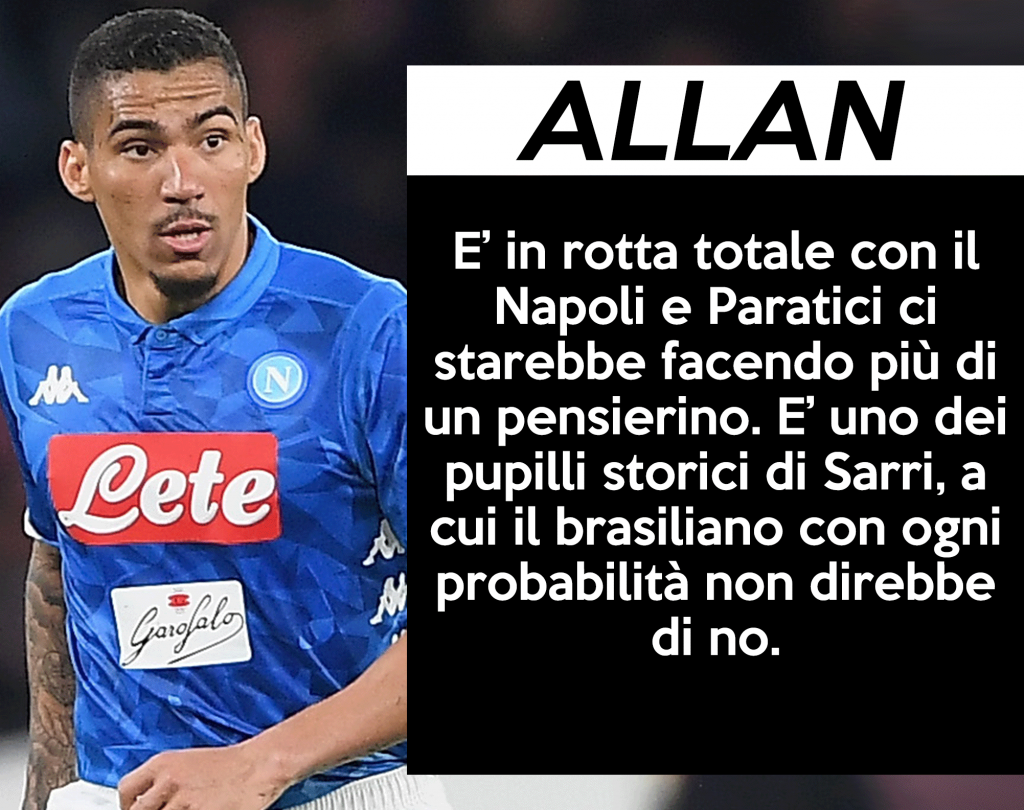 Mercato Juventus: Allan pallino di Paratici e Sarri.