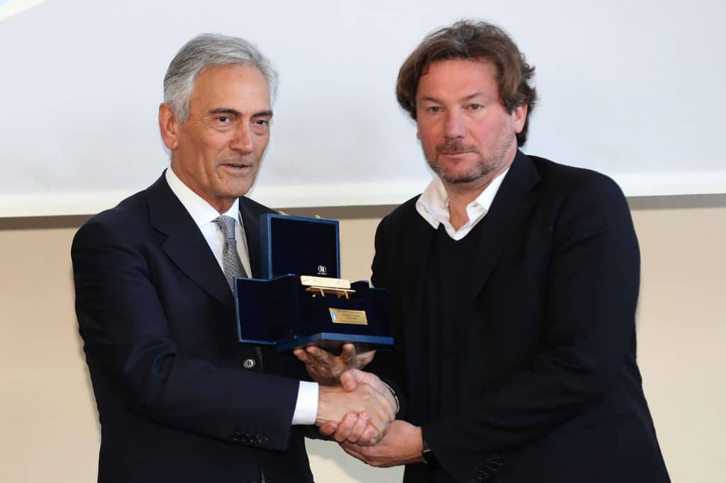 Giovanni Stroppa con il presidente Gravina