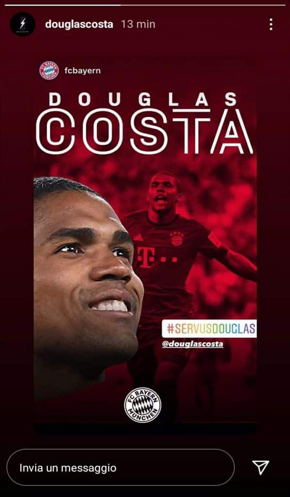 L'annuncio social di Douglas Costa