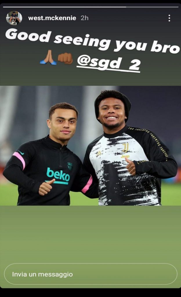La storia su Instagram di Weston McKennie