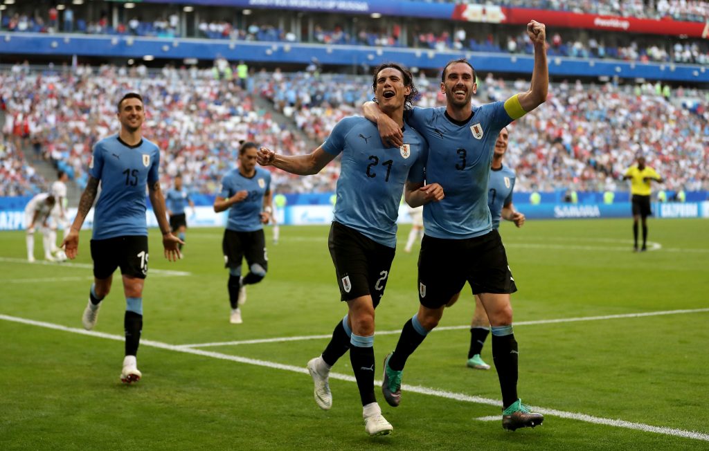 Godin e Cavani con l'Uruguay