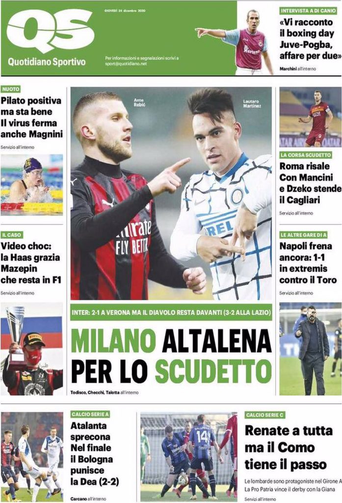 Prima pagina QS 24-12-2020