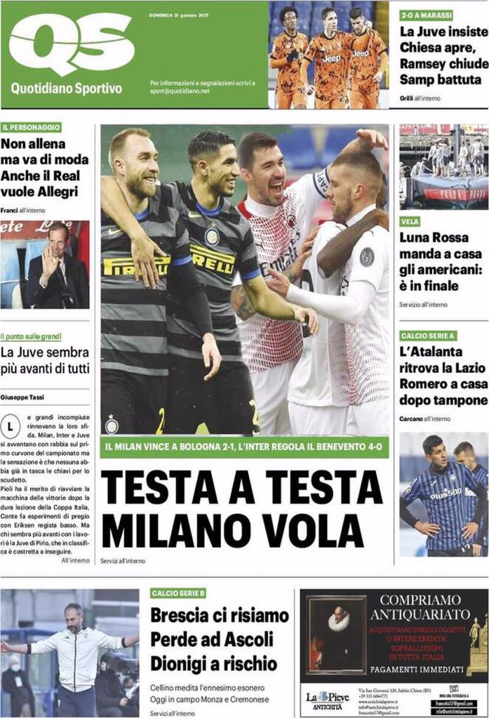 Prima pagina QS 31-01-2021