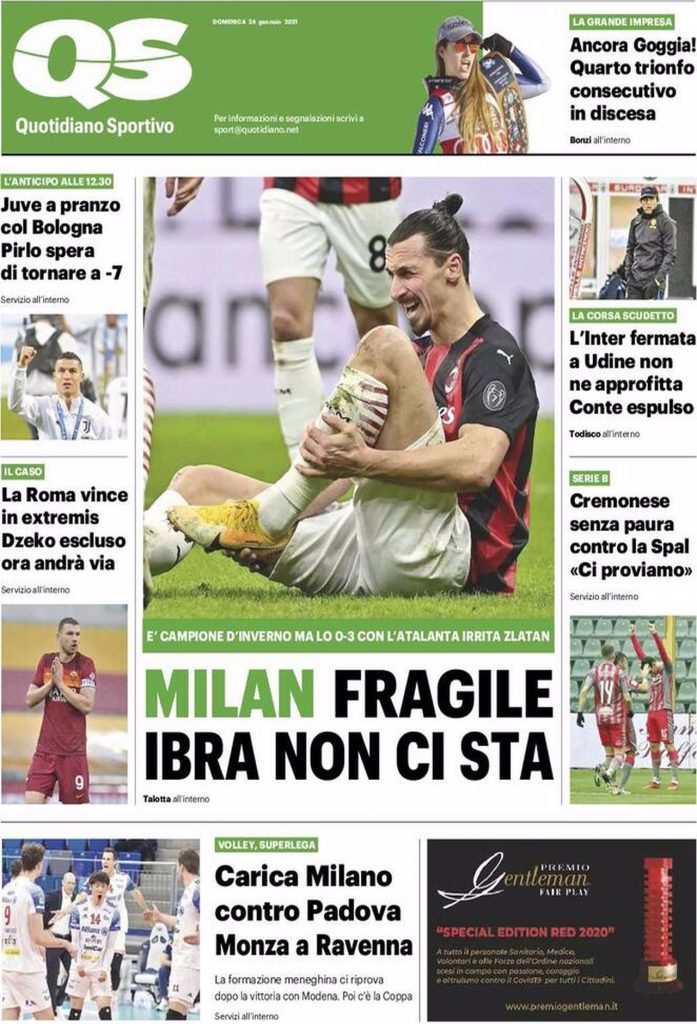 Prima pagina QS 24-01-2021
