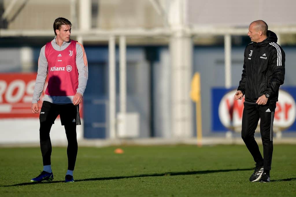 Dusan Vlahovic e Massimiliano Allegri