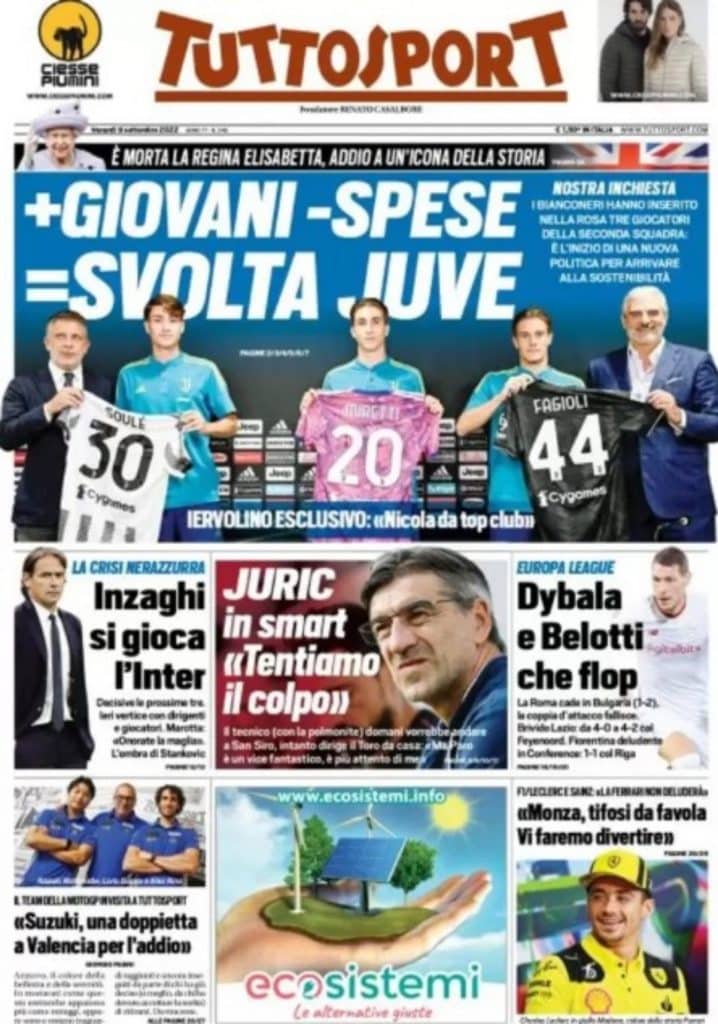 Tuttosport 9-09-22