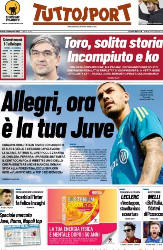 Tuttosport 2-09-22