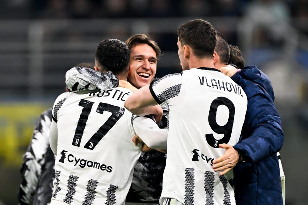 Filip Kostic e Federico Chiesa e Dusan Vlahovic