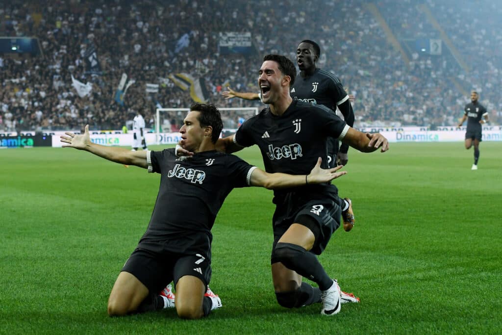 chiesa vlahovic esultanza gol juventus